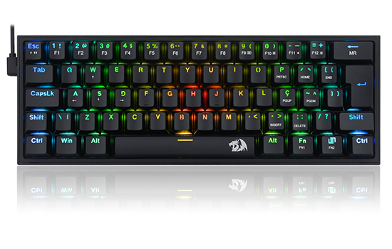 Teclado Mecânico Gamer Redragon Fizz, RGB, Switch Blue